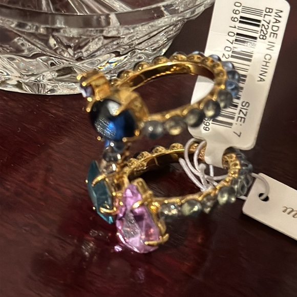 NAILS BY ME X JCREW STACKED CRYSTAL RING SZ 7 NWT - Picture 9 of 9